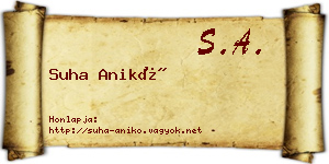 Suha Anikó névjegykártya